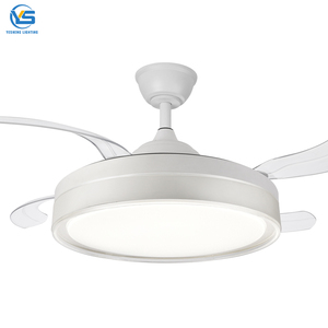 Ventiladores de techo con motor de CA blanco moderno 2022 con luces, lámpara de ventilador para dormitorio, Control remoto LED, 3 colores - Product Image 1