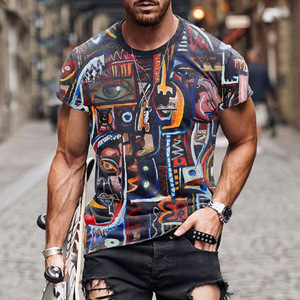 Sommer Mode Vollständiges T-Shirt Neues Modell Herren T-<span class=keywords><strong>Shirts</strong></span> Sublimiertes Herren Acid Wash T-Shirt - Product Image 4