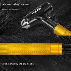 Marteau <span class=keywords><strong>d</strong></span>'<span class=keywords><strong>urgence</strong></span> en métal pour voiture en acier au carbone, kit <span class=keywords><strong>d</strong></span>'outils <span class=keywords><strong>d</strong></span>'<span class=keywords><strong>urgence</strong></span> de sauvetage et de sécurité, marque YXJH argentée - Product Image 3