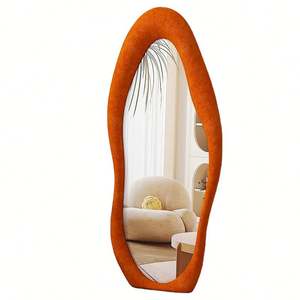 Miroir mural portable de haute qualité, fait à la main, avec cadre en métal contemporain, en MDF ondulé irrégulier de grande taille, vente en gros d'usine - Product Image 1