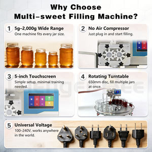 Máquina Llenadora de Botellas de Líquido Viscoso Semiautomática, Bomba de Engranajes de Disco Rotatorio para Miel, Crema y Mermelada, Máquina de Llenado por Peso - Product Image 2