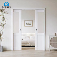 Puertas Corredizas de Madera Maciza con Doble Acristalamiento, Abatibles, Ahorradoras de Espacio, para Dormitorio