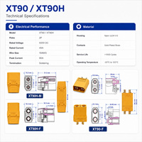 Connecteur de batterie haute intensité XT90 XT90H mâle/femelle 45A 500V plaqué or 10AWG à souder pour voiture RC, drone, batterie LiPo