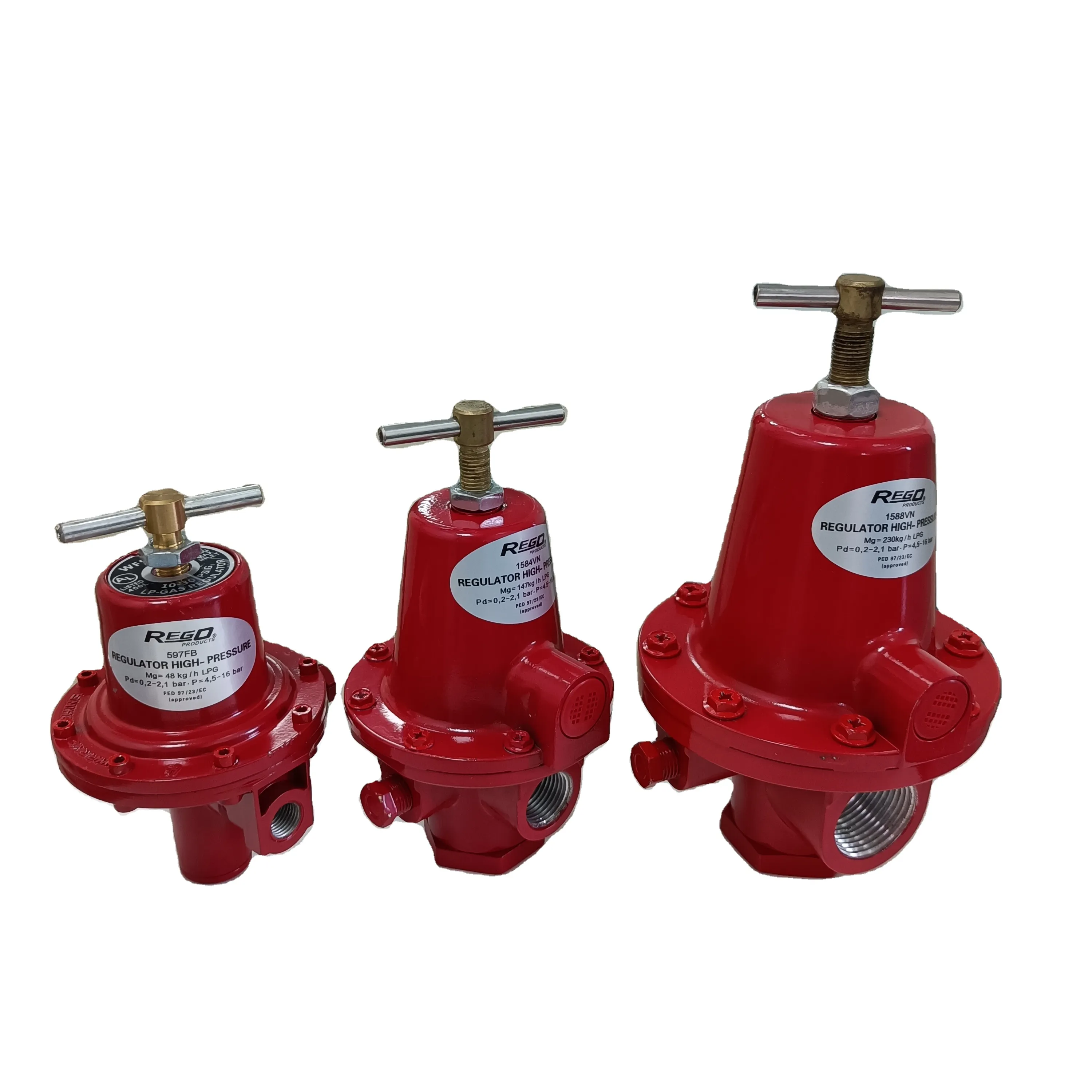 Hogedrukregelaar Gas Lpg 597fb 1/4 1584vn 1/2 1588vn 1 Draad Pamx 16Kg Gasflesregelaar