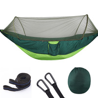 Logo personnalisé Parachute 210T Nylon Pop-up Moustiquaire Sac de rangement Camping en plein air Hamac pour loisirs Toutes saisons 150kg Capacité