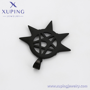 34767 TTM XUPING, colgante de pentagrama de acero inoxidable negro, joyería de moda inspirada en lo oculto para ambos - Product Image 6