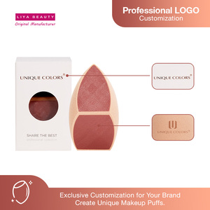 Goutte d'eau nue biseauté mélangeur éponge de maquillage 2-en-1 multi-fonctionnel hydrophile impression de Logo personnalisé pour les compteurs de beauté - Product Image 5