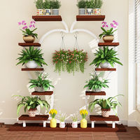DD857 Support à fleurs créatif en fer forgé à plusieurs niveaux, support de plantes d'intérieur pour pot de fleurs