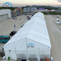 Carpa de Exhibición Tipo A de Aluminio Blanco de 30m X 60m, Carpa Grande para Ferias Comerciales y Eventos al Aire Libre con Capacidad para 1200 Personas