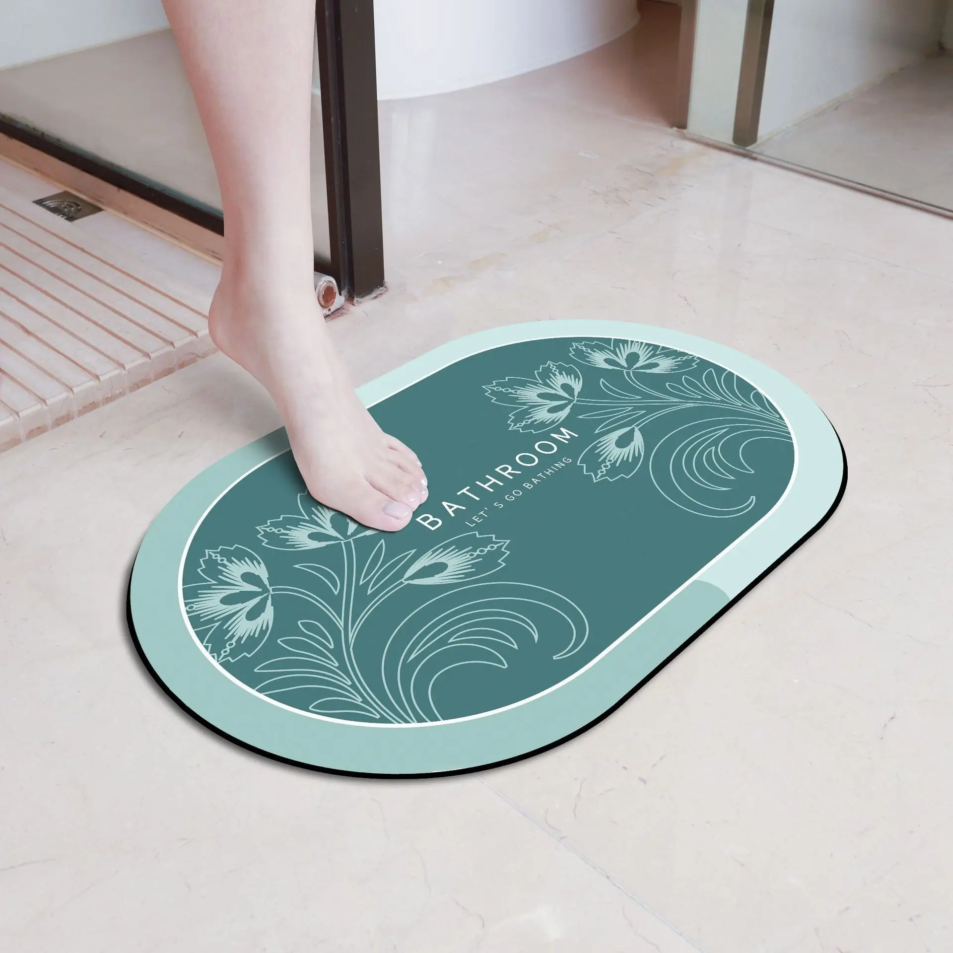 Wholesale Anti Slip Bath Mat Quick Dry Super Absorbent Floor Mat Bathroom Products Diatom Mud Plain Shower Rugs