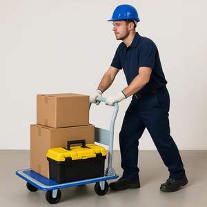 Aanpasbare draagbare opvouwbare handkar met stalen platform, vier wielen, transportkar, OEM voor handkarren en transportwagens - Product Image 5