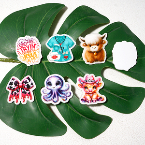 30 pièces de breloques transparentes planes en résine blanche, badge rétractable, cabochon plat, embellissement en <span class=keywords><strong>acrylique</strong></span> pailleté, ruban - Product Image 3