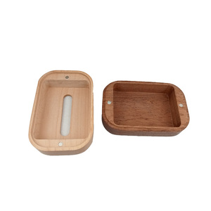 Caja de pañuelos de madera 18x12x18,5 cm, decoración de escritorio de diseño moderno y sencillo - Product Image 4