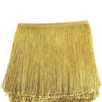 Frange en polyester soyeux brillant à lignes fines, 20 cm, frange en polyester à pampilles, dentelle pour robe de danse latine, 10 m/paquet