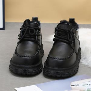 Men's Large Size Winter Waterproof Snow Boots Winter Thickened Warm Cotton Shoes Pure Wool Retro Casual Boots - Product Image 3