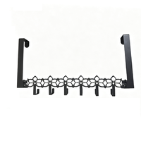 Porte-manteau mural moderne en métal avec 6 crochets découpés en forme de fleur, écologique et durable, sans perçage, en fer forgé, pour rangement domestique et chambre à coucher