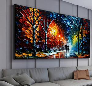 Abstrait <span class=keywords><strong>romantique</strong></span> forêt <span class=keywords><strong>paysage</strong></span> <span class=keywords><strong>peinture</strong></span> à l'huile sur toile grand mur Art coloré arbre <span class=keywords><strong>peinture</strong></span> personnalisé moderne salon décor - Product Image 3