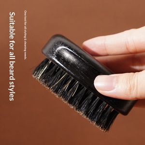 Cepillo de limpieza de cuello de madera de caucho premium con cerdas suaves de jabalí para peinado retro y cuidado de la barba - Product Image 4