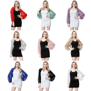 <span class=keywords><strong>Bolero</strong></span> Islámico de <span class=keywords><strong>Gasa</strong></span> con Estampado y Mangas Raglán para <span class=keywords><strong>Mujer</strong></span> Musulmana, Cubre Brazos, Chal para Todas las Temporadas - Product Image 2