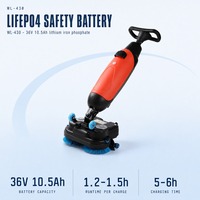 Autolaveuse verticale autoportée WL-430, machine de nettoyage de sols à double brosse 210 mm x 2, 1000 m²/h, raclette 450 mm, CE