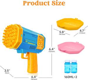 Nouvelle machine à bulles de type bazooka pour enfants, style unisexe, petite taille, boîte de couleur, jouet d'été, pistolet à eau, jouets à balles de gel - Product Image 6