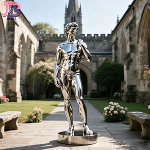 Statua a Specchio a Grandezza Naturale per Palestra all'Aperto o al Chiuso, Scultura in Acciaio Inossidabile di <span class=keywords><strong>David</strong></span> Arnold - Product Image 4