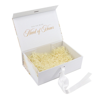 Boîte en papier magnétique blanche de luxe recyclable personnalisée perruques vêtements chaussures boîte cadeau magnétique pliante boîtes en papier d'emballage avec ruban