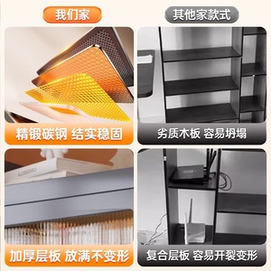 Buffet de cuisine en alliage d'aluminium avec portes, grande capacité, étagère de rangement résistante à l'humidité pour usage domestique - Product Image 5