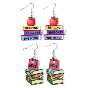 Boucles d'oreilles pendantes à la mode en laiton hypoallergénique retour à l'école remise des diplômes cadeau de la journée des enseignants pour les femmes UIONEN 1781 - Product Image 3