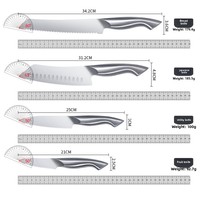 Couteau de cuisine en acier inoxydable ultra-affûté, poli à la main, ambidextre, finition haute brillance, compatible lave-vaisselle, couteau de chef multi-usages