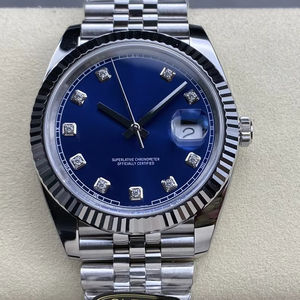 Mejor calidad Mecánico Impermeable 41mm Clean 904l Acero ETA 3235 Movimiento 126334 Luminous Blue Dial Dia Reloj - Product Image 1