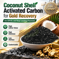 Charbon actif de coque de noix de coco haute dureté pour la récupération de l'or, charbon granulaire de qualité industrielle