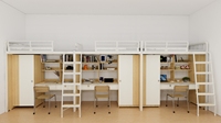 3 ans de service après-vente Vente Design moderne Appartement étudiant École Bureau double Lit superposé en métal pour 3 personnes