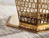 A1958 Table à manger ronde moderne de luxe avec centre rotatif en marbre Design métallique pour la maison ou l'hôtel pour les chaises de salle à manger