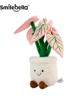 Boneka Mewah Calla Lily Merah Muda untuk BROS, Hadiah Ulang Tahun yang Menyenangkan, Buket Hiasan Tanaman Hijau