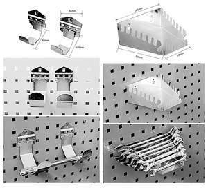 Panel de Herramientas de Acero Resistente, Kit de Panel de Metal con Clavijas para <span class=keywords><strong>Pared</strong></span> o Escritorio, Organizador de <span class=keywords><strong>Pared</strong></span>, Exhibidor - Product Image 4