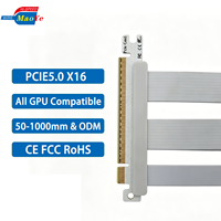 Câble Riser PCIe 5.0 pour Montage Vertical de GPU, Angle Gauche, Empilable, Anti-Interférence, Faible EMI, PCB 6 Couches, CE/FCC, pour Ordinateur