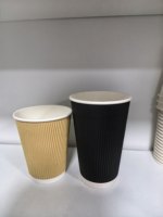 Gobelets en papier ondulé à double paroi jetables, recyclables, gobelets à café bruns dorés