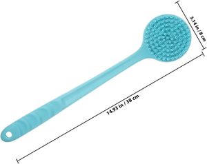 Brosses de massage multifonctionnelles en silicone pour le bain, outils de nettoyage de salle de bain, brosse exfoliante pour le corps en silicone avec long manche - Product Image 2