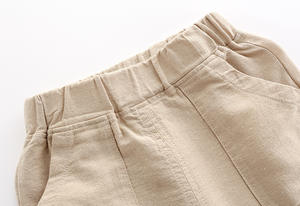 Shorts de plage pour enfants, imprimés lettres, en lin/coton, respirants, séchage rapide, été - Product Image 3