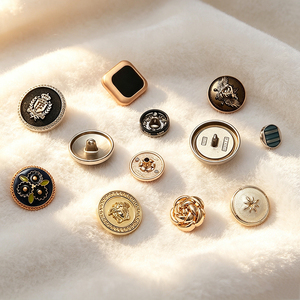 Boutons à tige métalliques personnalisés, plaqués or antique, ronds et carrés, boutons décoratifs à pression pour accessoires vestimentaires - Product Image 5
