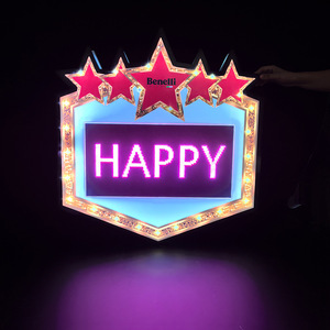 Oem Acrylic Màn hình LED lập trình Bảng chữ cái phát sáng ngôi sao cầm tay <span class=keywords><strong>d</strong></span>ấu hiệu Thanh VIP sinh nhật marquee <span class=keywords><strong>d</strong></span>ấu hiệu bảng tin - Product Image 1