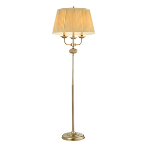 Vintage Style Brass Floor Lamp Gold fabric Standing <b>Light</b> Tall <b>Pole</b> Lamp Floor Lighting for Luxury Mansion Living Room - Product Image 3