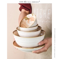 Ensemble de vaisselle rétro nordique en porcelaine et céramique