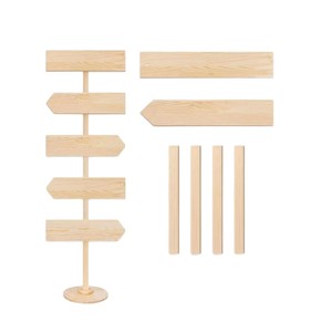 Señal de dirección de madera en forma de flecha con estaca para jardín, césped o patio, decorativa y guía para exteriores. - Product Image 5