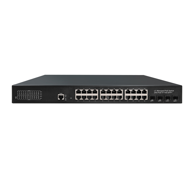 L3 Managed Network Switch 24 Port with 4*10G SFP+ for CCTV, Web GUI, CLI, SNMPv3, SSH/Telnet Supported