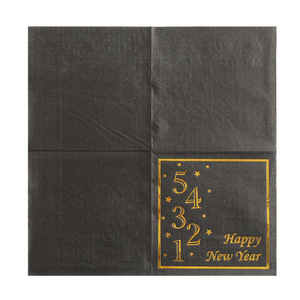 New Year Gold Stamped Printed Napkins 330mm <b>Disposable</b> Party Napkins For Celebrations - Product Image 4