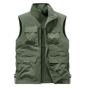 Chaleco Formal de lona de doble cara con logotipo personalizado OEM, ropa de trabajo gruesa multibolsillo multifuncional para exteriores para hombre al por mayor - Product Image 3