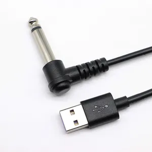 6.35mm AUDIO Male Mono AUX Audio Plug Jack To USB 2.0 Female Converter Cable