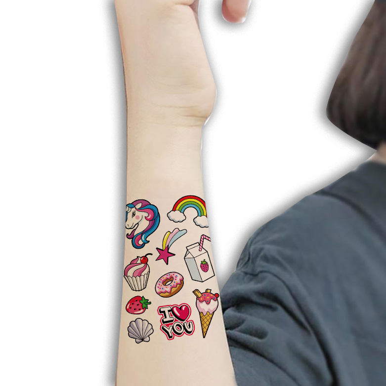 Временная виниловая переводная наклейка на лицо тату, логотипы